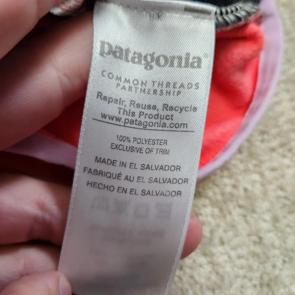 Patagonia Baby Micro D Snap-T Hooded Fleece Jacket Pink Gray 3-6M 60155